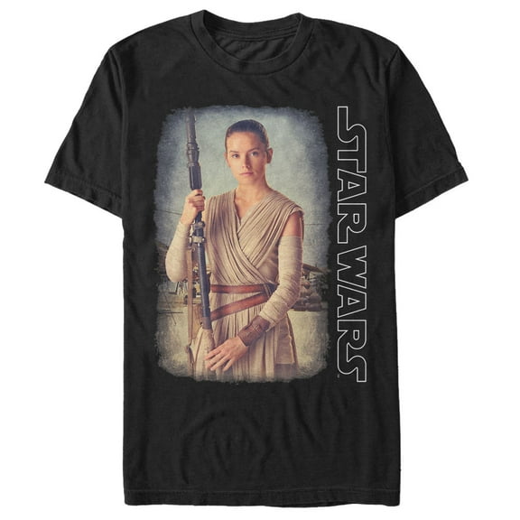 Men's Star Wars The Force Awakens Rey Jakku Desert  Graphic Tee Black X Large