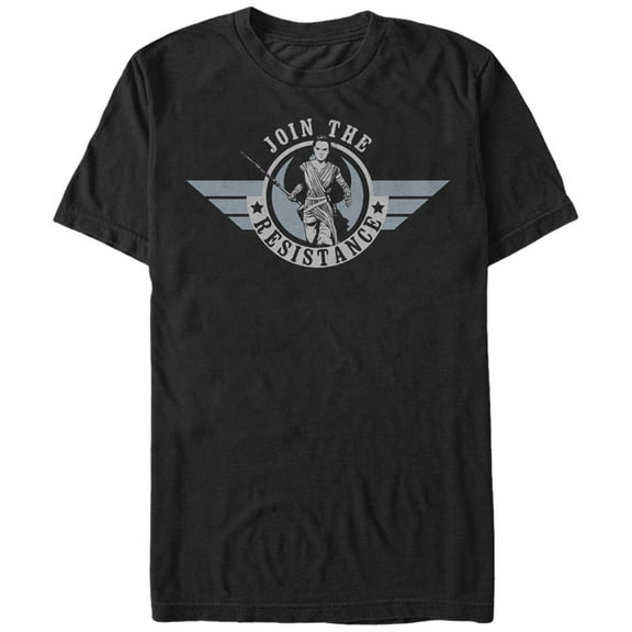 Men's Star Wars The Force Awakens Rey Join the Resistance  Graphic Tee Black Small