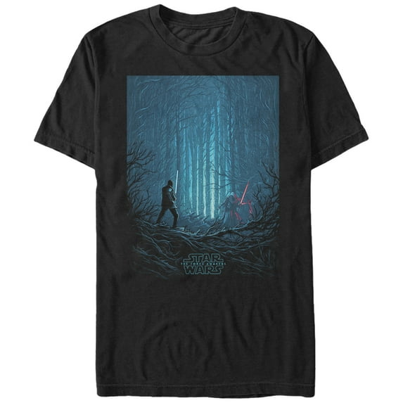 Men's Star Wars The Force Awakens Snow Forest Battle Graphic Tee Black Small