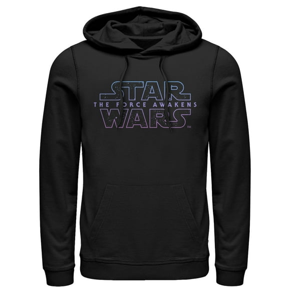 Men's Star Wars The Force Awakens Starry Logo Pull Over Hoodie Black X Large