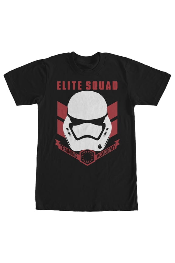 Men's Star Wars The Force Awakens Stormtrooper Elite Squad Training Academy  Graphic Tee Black Large