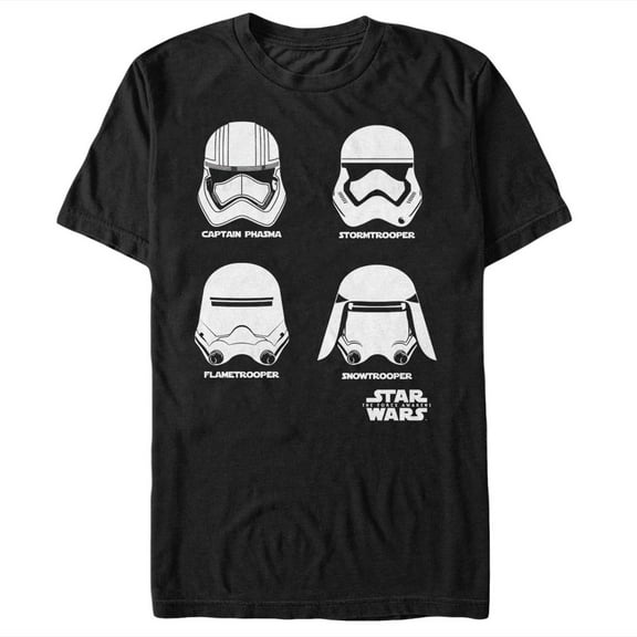 Men's Star Wars The Force Awakens Stormtrooper Helmets Graphic Tee Black 2X Large