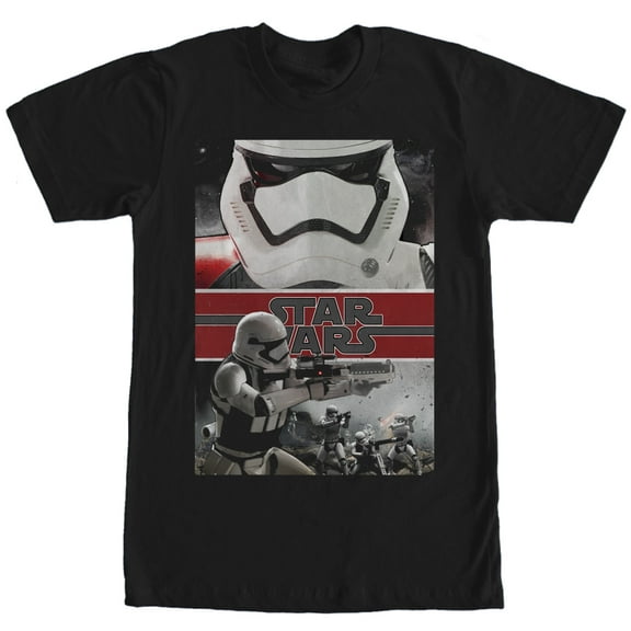 Men's Star Wars The Force Awakens Stormtroopers Push Forward  Graphic Tee Black Small