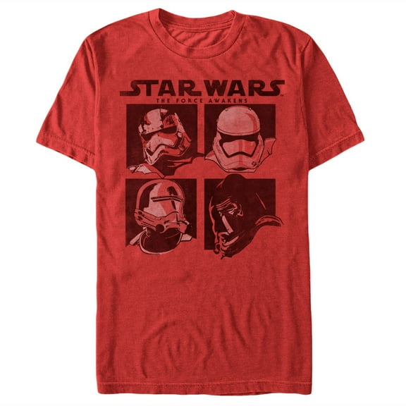 Men's Star Wars The Force Awakens Stormtroopers and Kylo Ren  Graphic Tee Red Medium