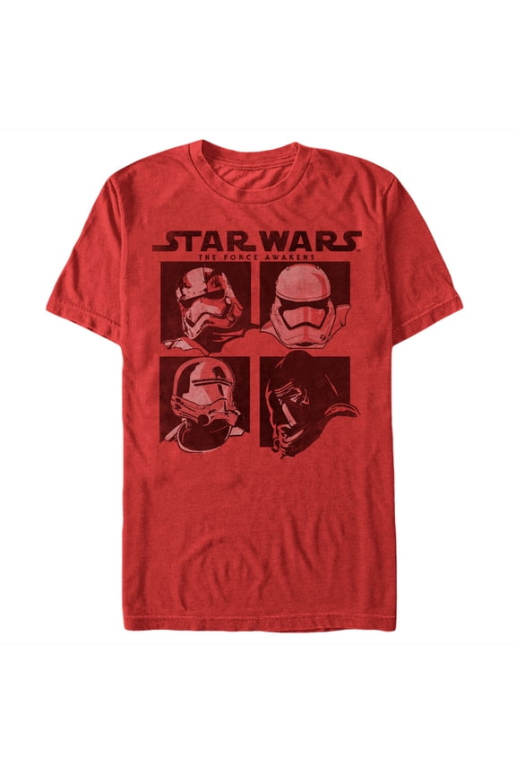 Men's Star Wars The Force Awakens Stormtroopers and Kylo Ren Graphic Tee Red Medium