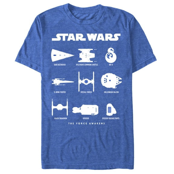 Men's Star Wars The Force Awakens Technology  Graphic Tee Royal Blue Heather X Large
