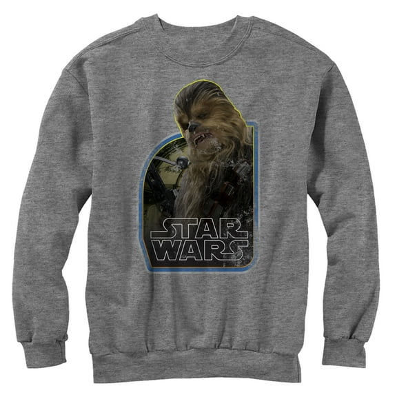 Men's Star Wars The Force Awakens Vintage Chewbacca  Sweatshirt Athletic Heather Medium
