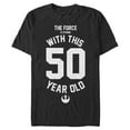 thumbnail image 1 of Men's Star Wars Force Is Strong With This 50 Year Old Rebel Logo Graphic Tee Black Medium, 1 of 4