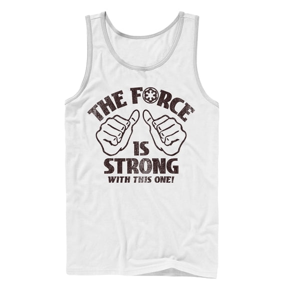 Men's Star Wars The Force is Strong Tank Top White Small