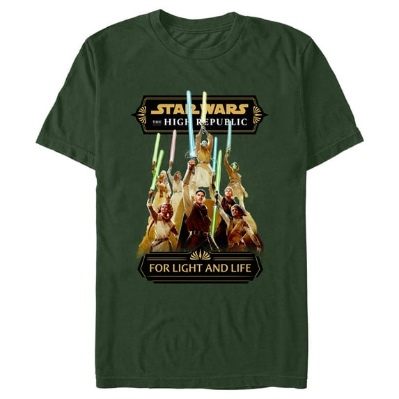 Men's Star Wars The High Republic Jedi For Light and Life Graphic Tee Dark Green Small