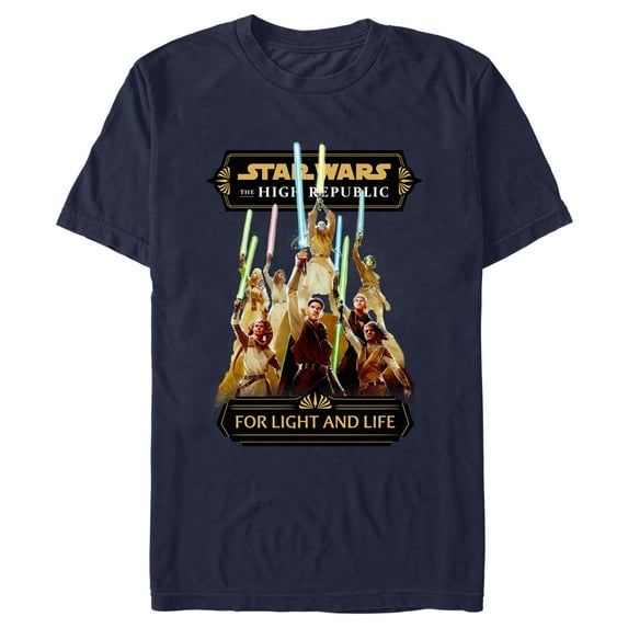 Men's Star Wars The High Republic Jedi For Light and Life Graphic Tee Navy Blue 3X Large