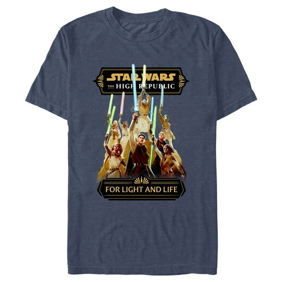 Men's Star Wars The High Republic Jedi For Light and Life Graphic Tee Navy Blue Heather 3X Large
