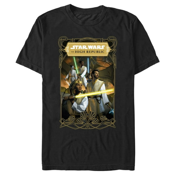 Men's Star Wars The High Republic The Fallen Star Cover  Graphic Tee Black Large