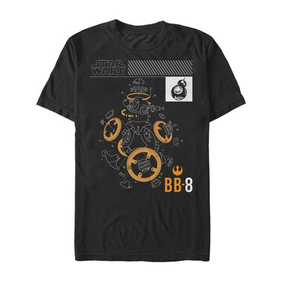 Men's Star Wars The Last Jedi BB-8 Deconstruct Graphic Tee Black X Large
