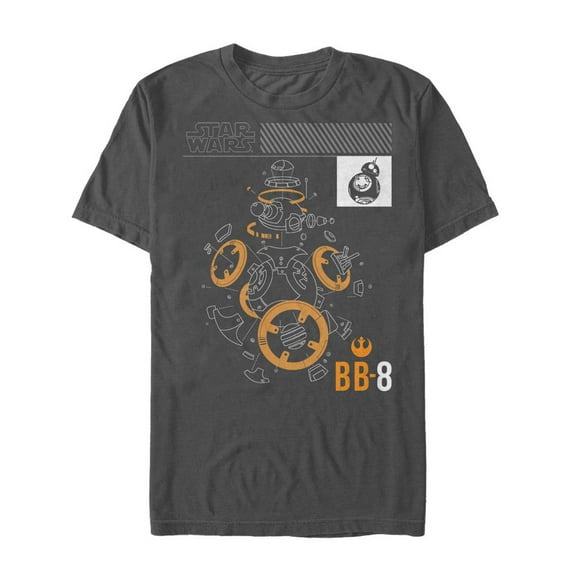 Men's Star Wars The Last Jedi BB-8 Deconstruct  Graphic Tee Charcoal X Large