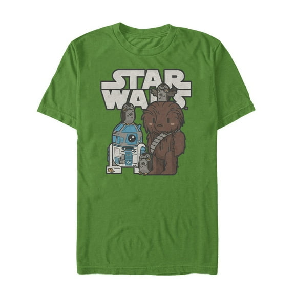 Men's Star Wars The Last Jedi Cartoon Porg Party Graphic Tee Kelly Green Medium