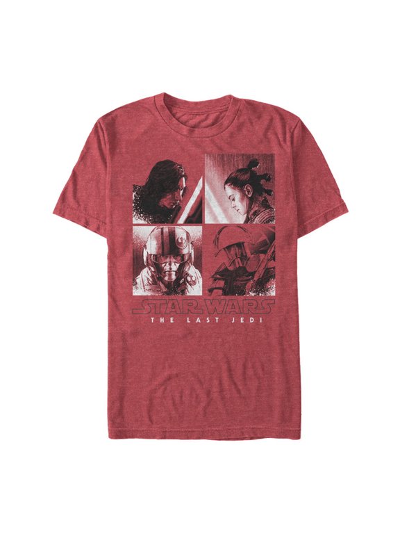 Men's Star Wars The Last Jedi Character Square Graphic Tee Red Heather 2X Large