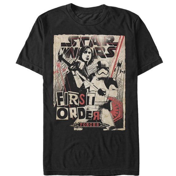 Men's Star Wars The Last Jedi First Order Forces Graphic Tee Black Large