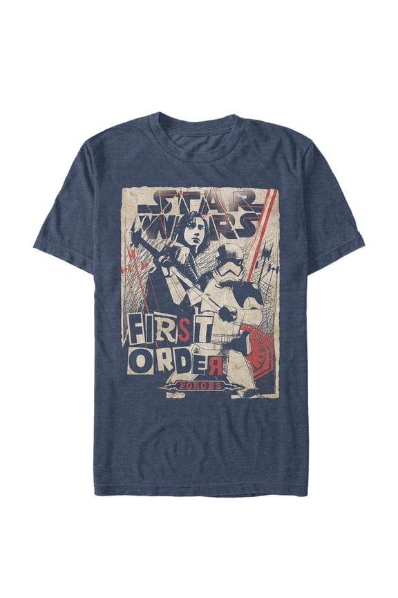 Men's Star Wars The Last Jedi First Order Forces Graphic Tee Navy Blue Heather 4X Large