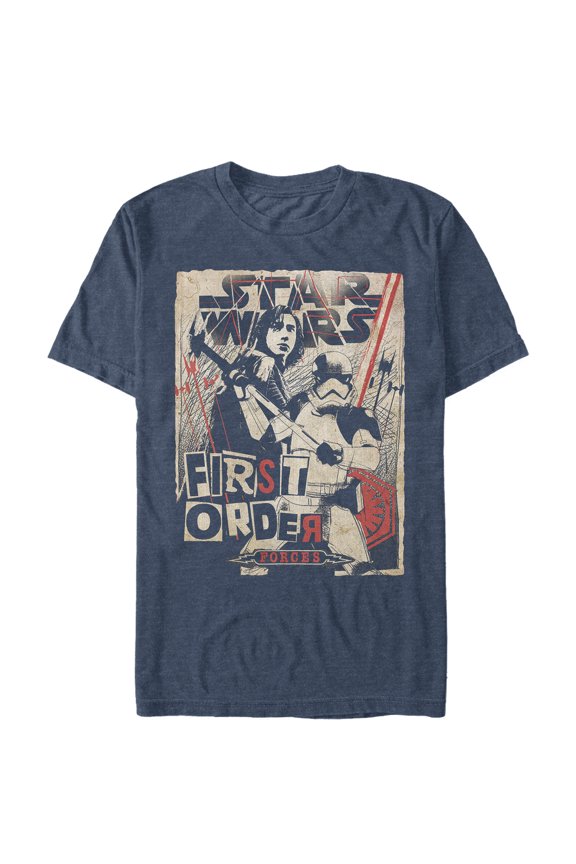 Men's Star Wars The Last Jedi First Order Forces Graphic Tee Navy Blue Heather Large