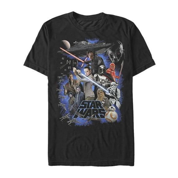 Men's Star Wars The Last Jedi Gang's All Here Graphic Tee Black 5X Large