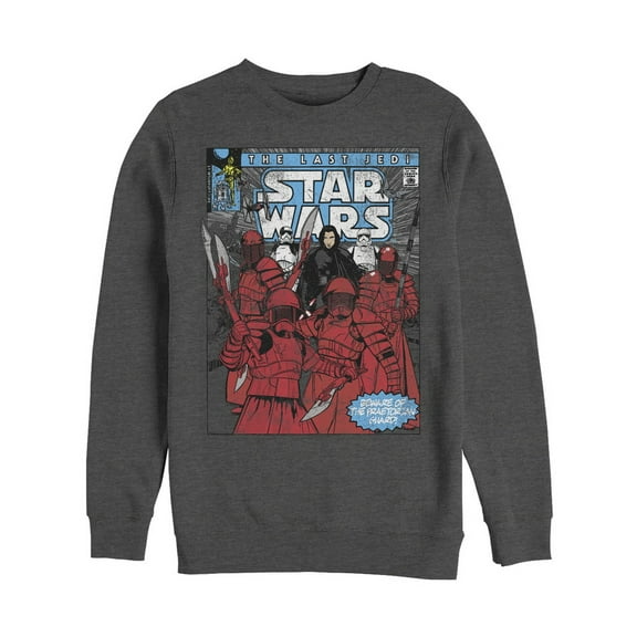 Men's Star Wars The Last Jedi Guard Comic Cover  Sweatshirt Charcoal Heather Small