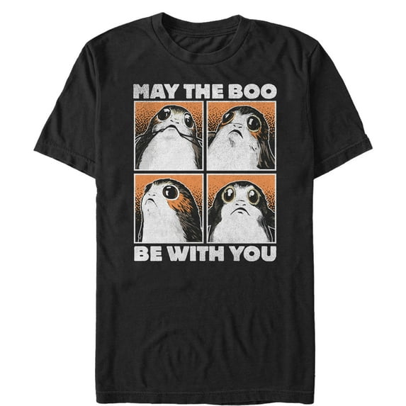 Men's Star Wars The Last Jedi Halloween Porg Boo With You Graphic Tee Black Small
