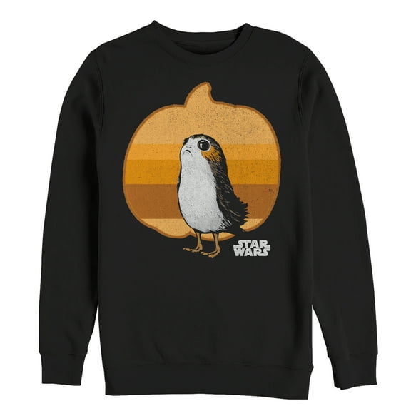 Men's Star Wars The Last Jedi Halloween Porg Pumpkin  Sweatshirt Black Large