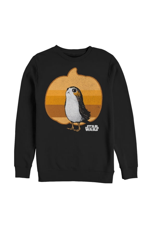 Men's Star Wars The Last Jedi Halloween Porg Pumpkin Sweatshirt Black Small
