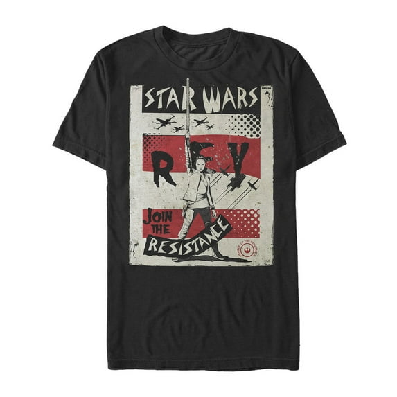 Men's Star Wars The Last Jedi Join Rey Poster Graphic Tee Black Medium