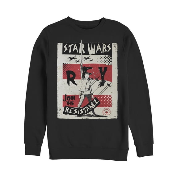 Men's Star Wars The Last Jedi Join Rey Poster Sweatshirt Black Large