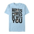 thumbnail image 1 of Men's Star Wars The Last Jedi May the Fourth Porgs Be With You  Graphic Tee Light Blue Small, 1 of 3