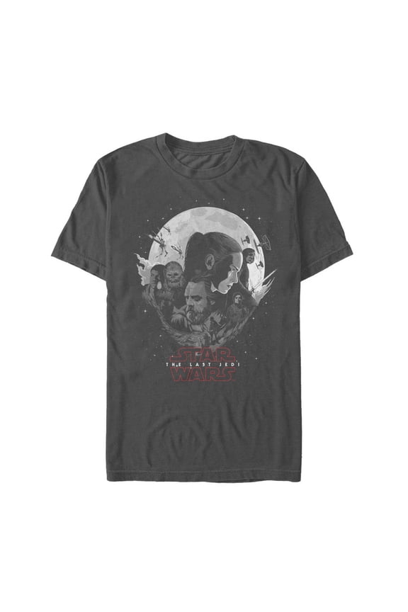 Men's Star Wars The Last Jedi Planet Logo Graphic Tee Charcoal Medium