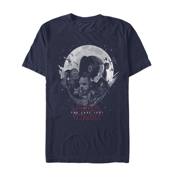Men's Star Wars The Last Jedi Planet Logo  Graphic Tee Navy Blue Medium