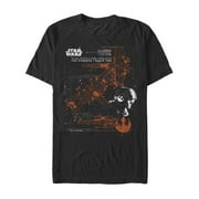 Men's Star Wars The Last Jedi Poe Dameron X-Wing  Graphic Tee Black 3X Large