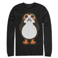 thumbnail image 1 of Men's Star Wars The Last Jedi Porg Cartoon  Long Sleeve Shirt Black 2X Large, 1 of 3