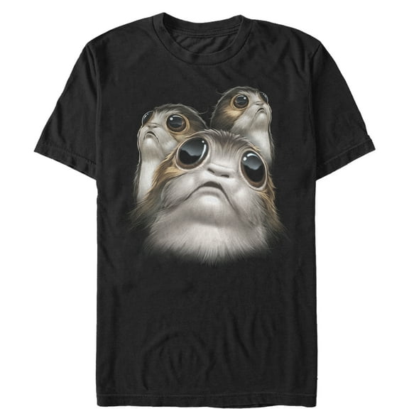 Men's Star Wars The Last Jedi Porg Eyes  Graphic Tee Black Small