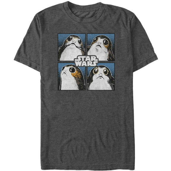 Men's Star Wars The Last Jedi Porg Square Graphic Tee Charcoal Heather Medium
