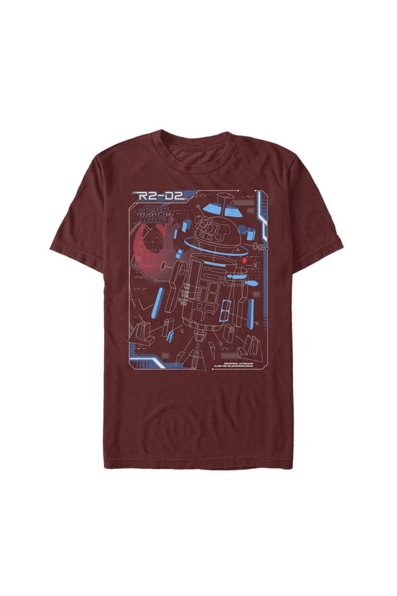 Men's Star Wars The Last Jedi R2-D2 Deconstruct Graphic Tee Cardinal X Large