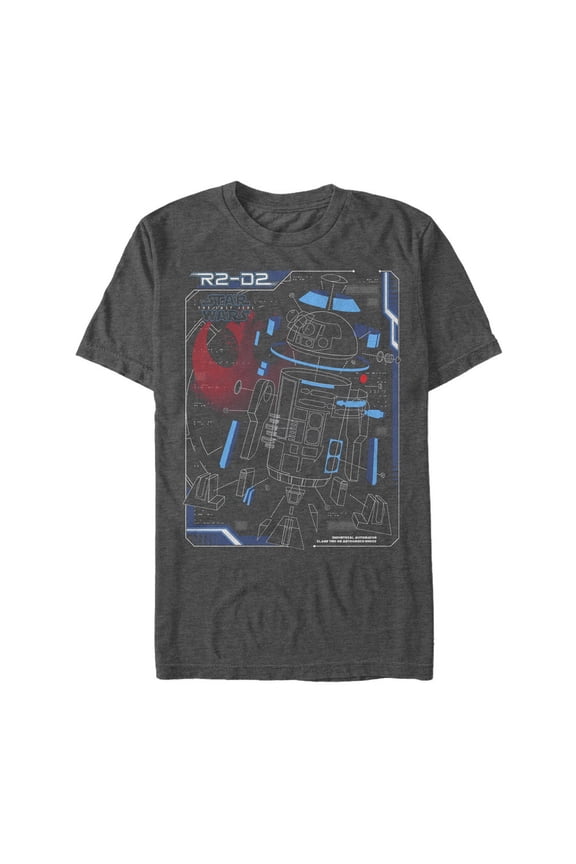 Men's Star Wars The Last Jedi R2-D2 Deconstruct Graphic Tee Charcoal Heather Medium