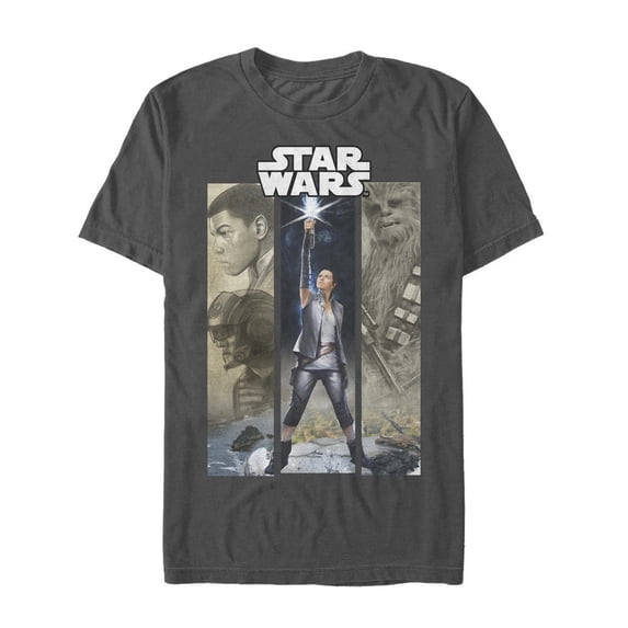 Men's Star Wars The Last Jedi Rebel Panels Graphic Tee Charcoal Large