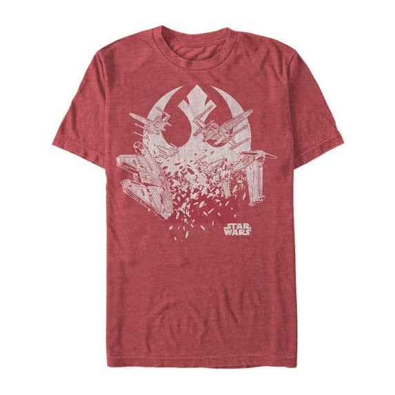 Men's Star Wars The Last Jedi Rebel Ship Splinter Graphic Tee Red Heather Small