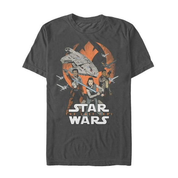 Men's Star Wars The Last Jedi Rebel Trio  Graphic Tee Charcoal Medium