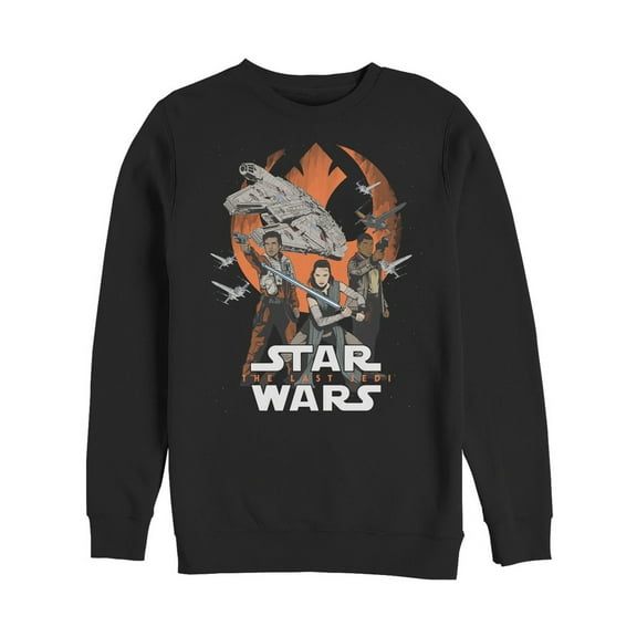 Men's Star Wars The Last Jedi Rebel Trio  Sweatshirt Black 2X Large