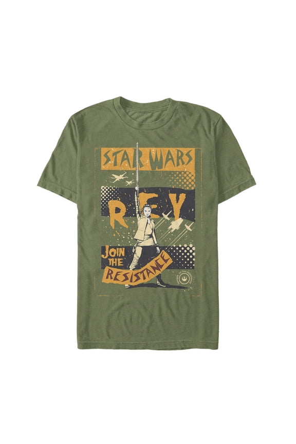 Men's Star Wars The Last Jedi Rey Join Resistance Graphic Tee Military Green X Large