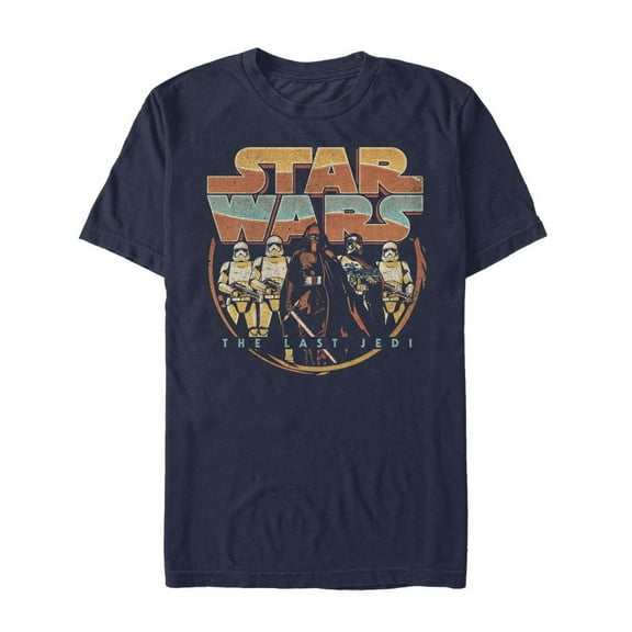 Men's Star Wars The Last Jedi Rey Propaganda Frame  Graphic Tee Navy Blue 2X Large
