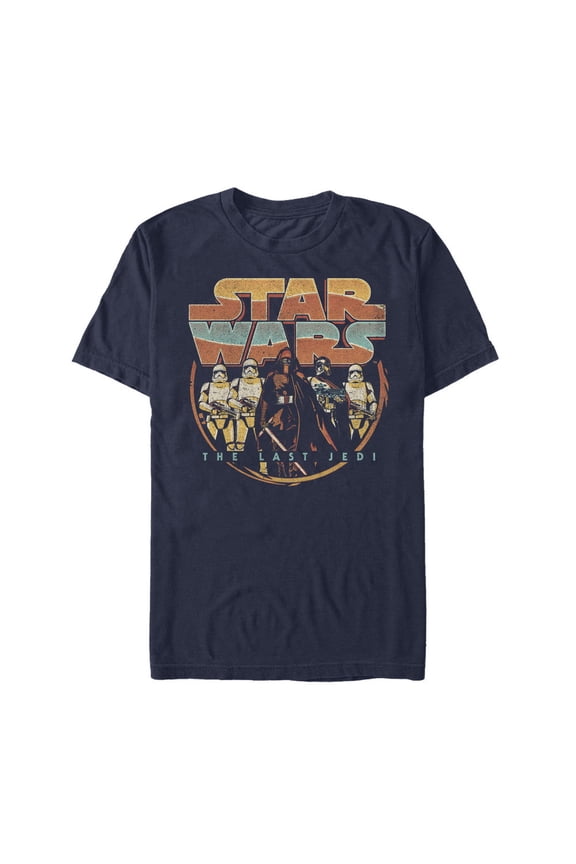 Men's Star Wars The Last Jedi Rey Propaganda Frame Graphic Tee Navy Blue Small