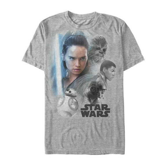 Men's Star Wars The Last Jedi Rey Rebel Collage Graphic Tee Athletic Heather 2X Large