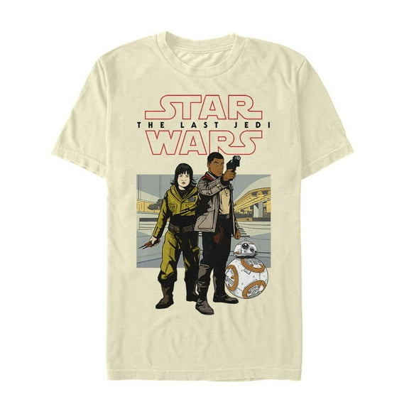 Men's Star Wars The Last Jedi Rose Finn Cartoon  Graphic Tee Cream 3X Large
