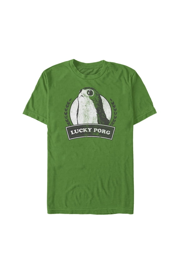 Men's Star Wars The Last Jedi St. Patrick's Day Lucky Porg Graphic Tee Kelly Green 2X Large